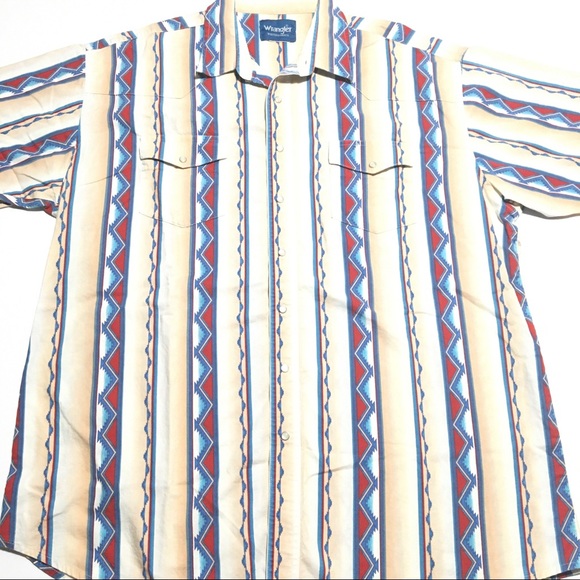 Wrangler Other - Wrangler • VTG 90s Southwest Print Button Shirt